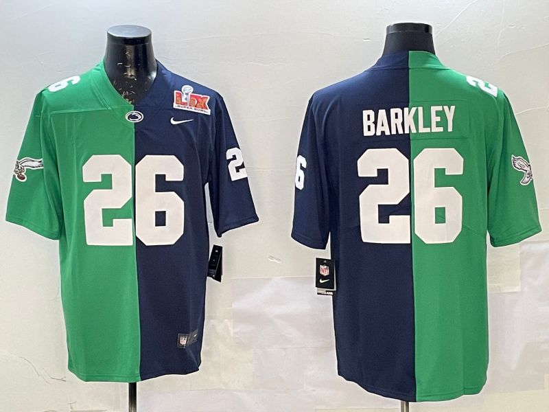 Men 2025 Philadelphia Eagles #26 Barkley Blue Green Nike Limited NFL Jersey style 5->ncaa teams->NCAA Jersey